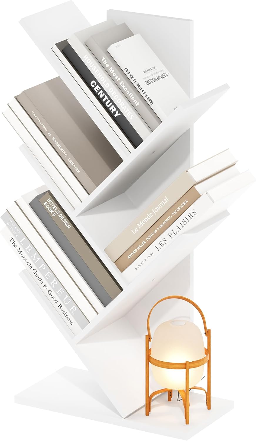 5-Cube Bookshelf, White, Reversible Bookcase for Living Room, Bedroom, Home Office