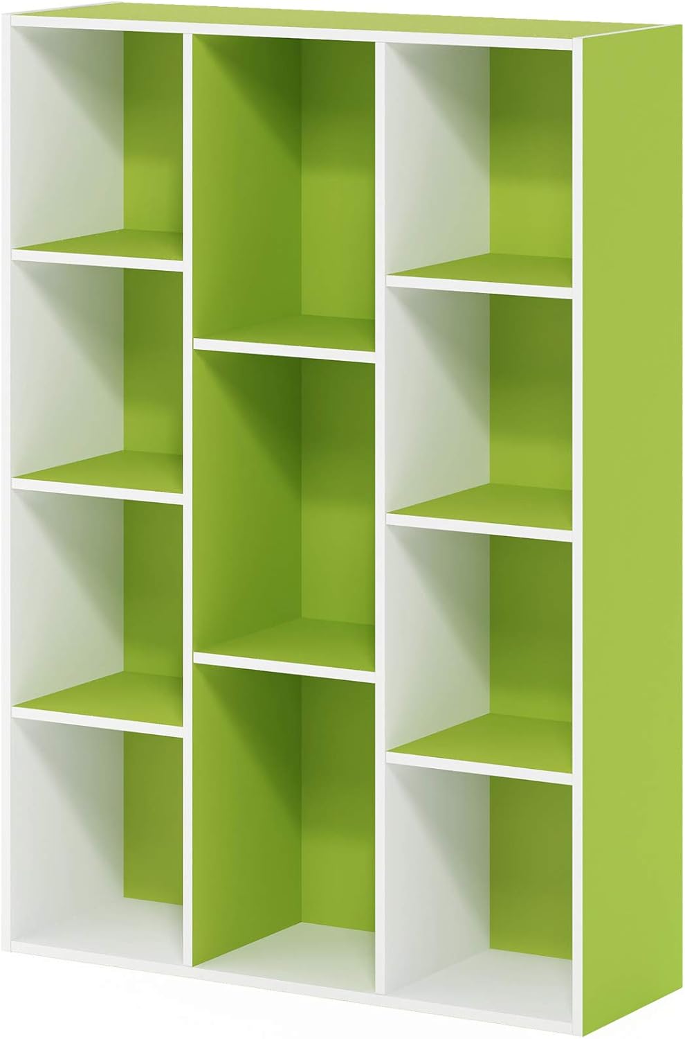7-Cube Bookshelf, White, Bookcase for Living Room, Bedroom, Home Office