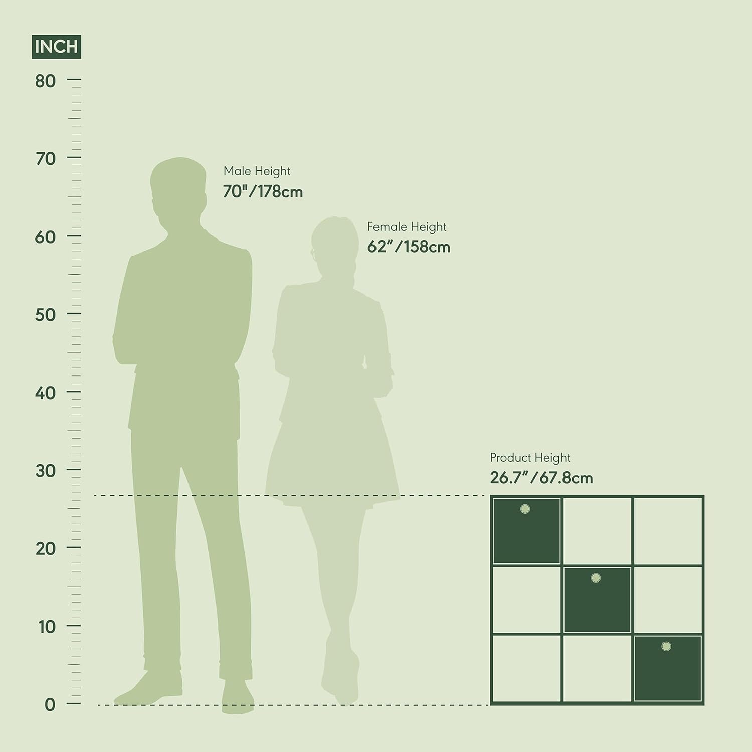 3x2 Cube Storage Bookcase Organizer with Bins, French Oak Grey/Black