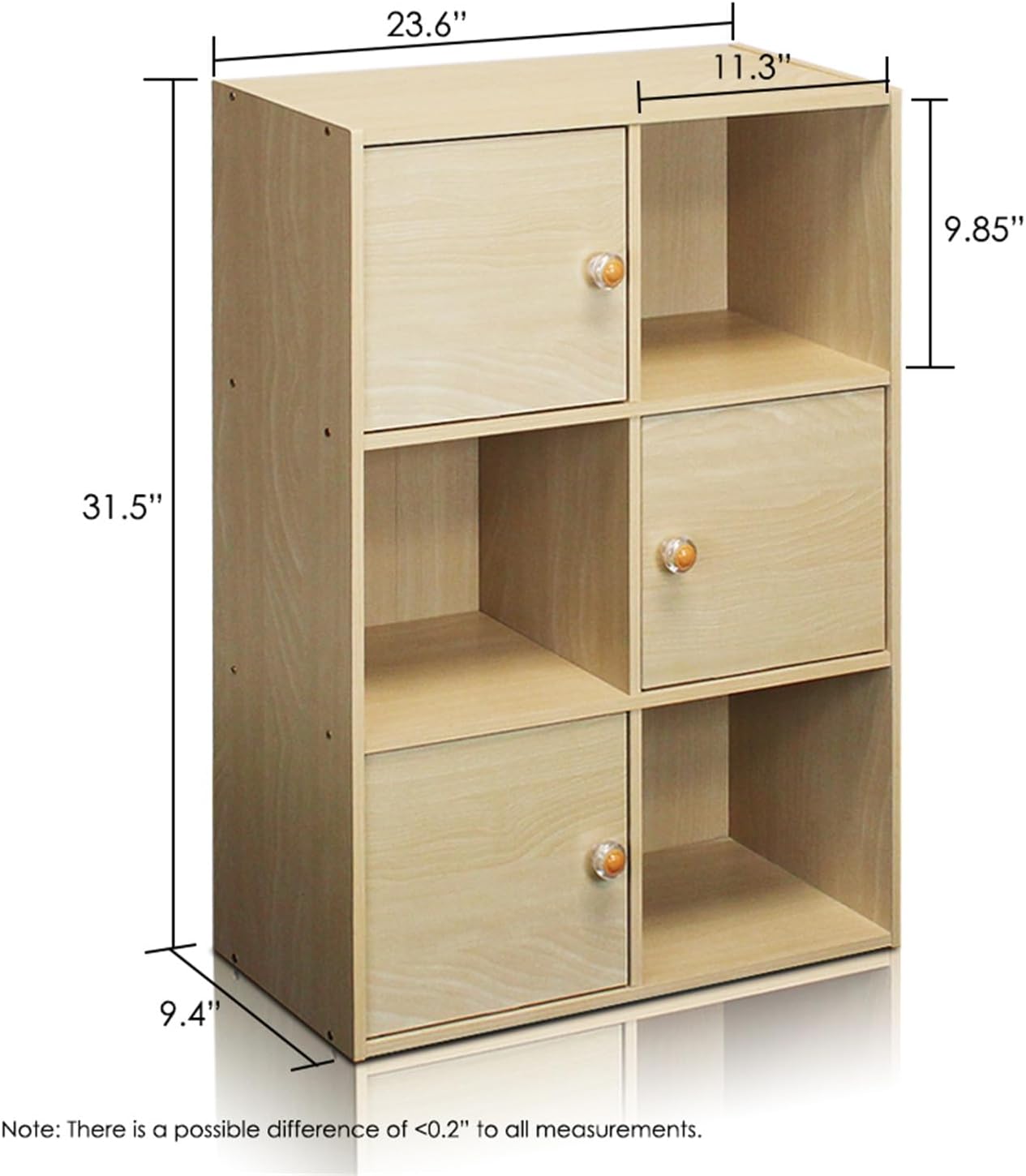 8-Cube Horizontal Bookshelf, White, Cube Storage Organizer for Bedroom & Living Room