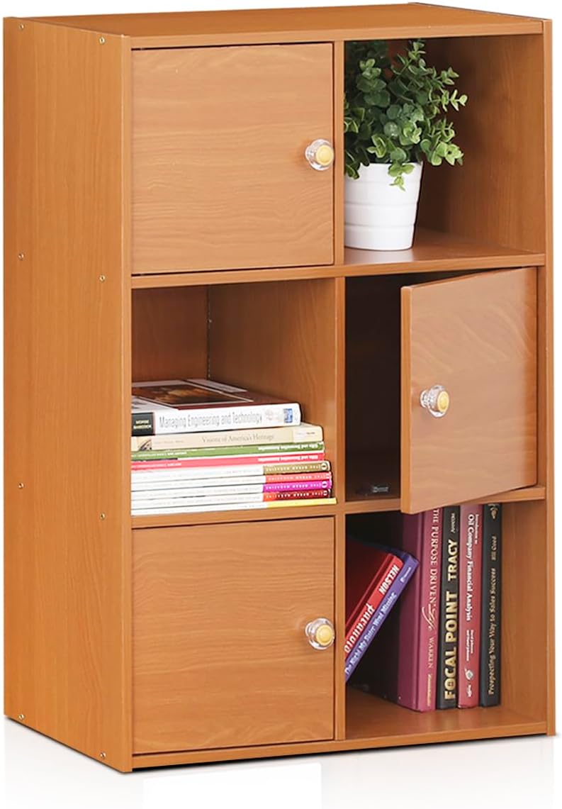 8-Cube Horizontal Bookshelf, White, Cube Storage Organizer for Bedroom & Living Room