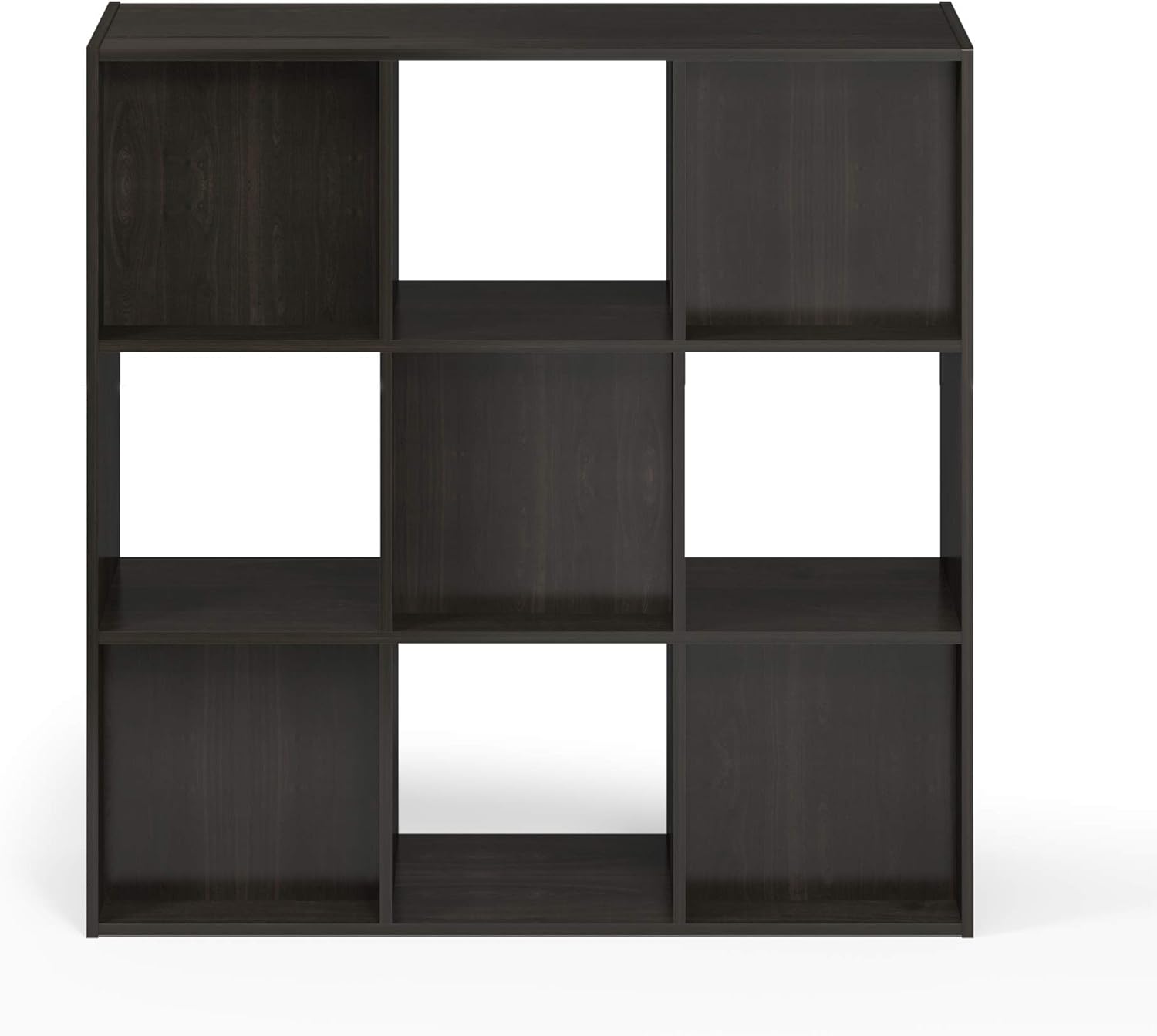 3x2 Cube Storage Bookcase Organizer with Bins, French Oak Grey/Black