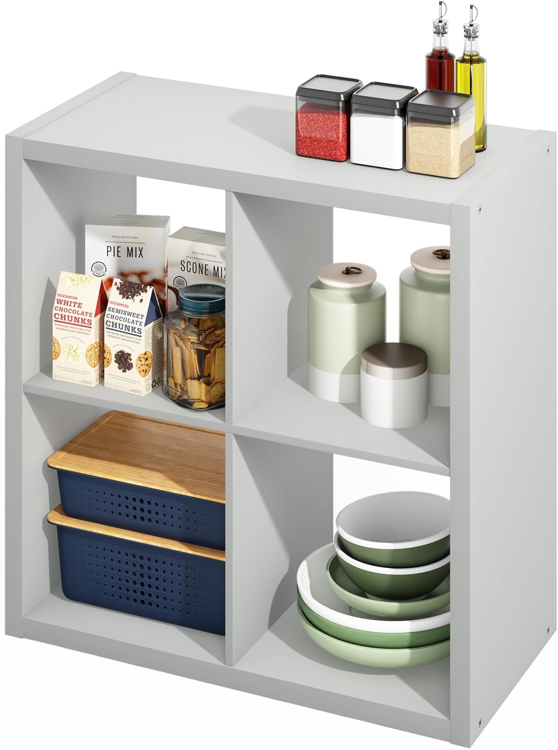 5-Cube Reversible Closet Shelf Organizer, White, Storage for Bedroom or Closet