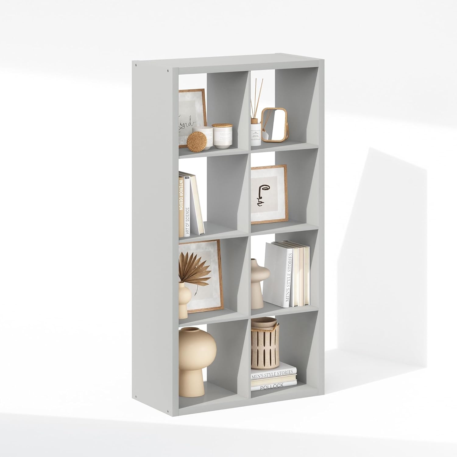 16-Cube Open Storage Shelf, Extra Thick Frame, White, Display & Organization