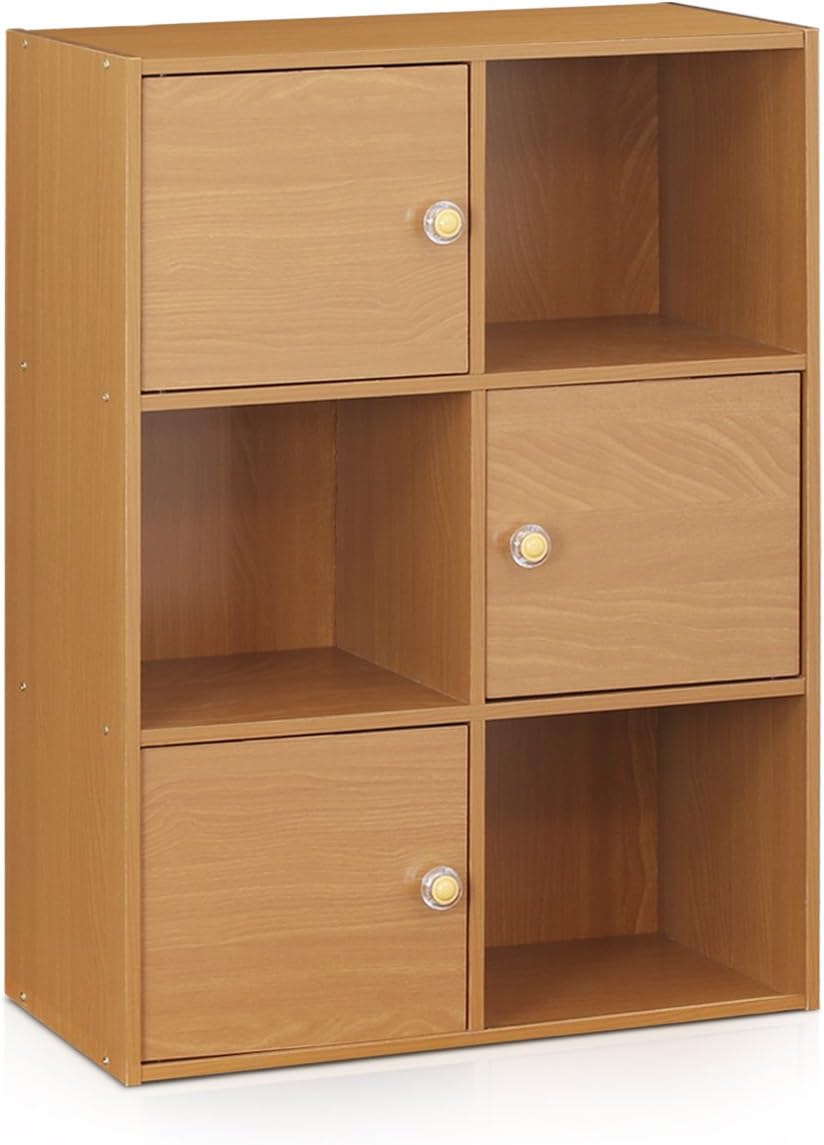 8-Cube Horizontal Bookshelf, White, Cube Storage Organizer for Bedroom & Living Room