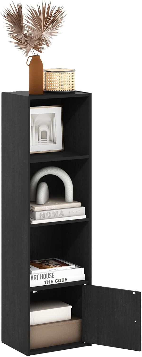5-Cube Bookshelf, White, Reversible Bookcase for Living Room, Bedroom, Home Office