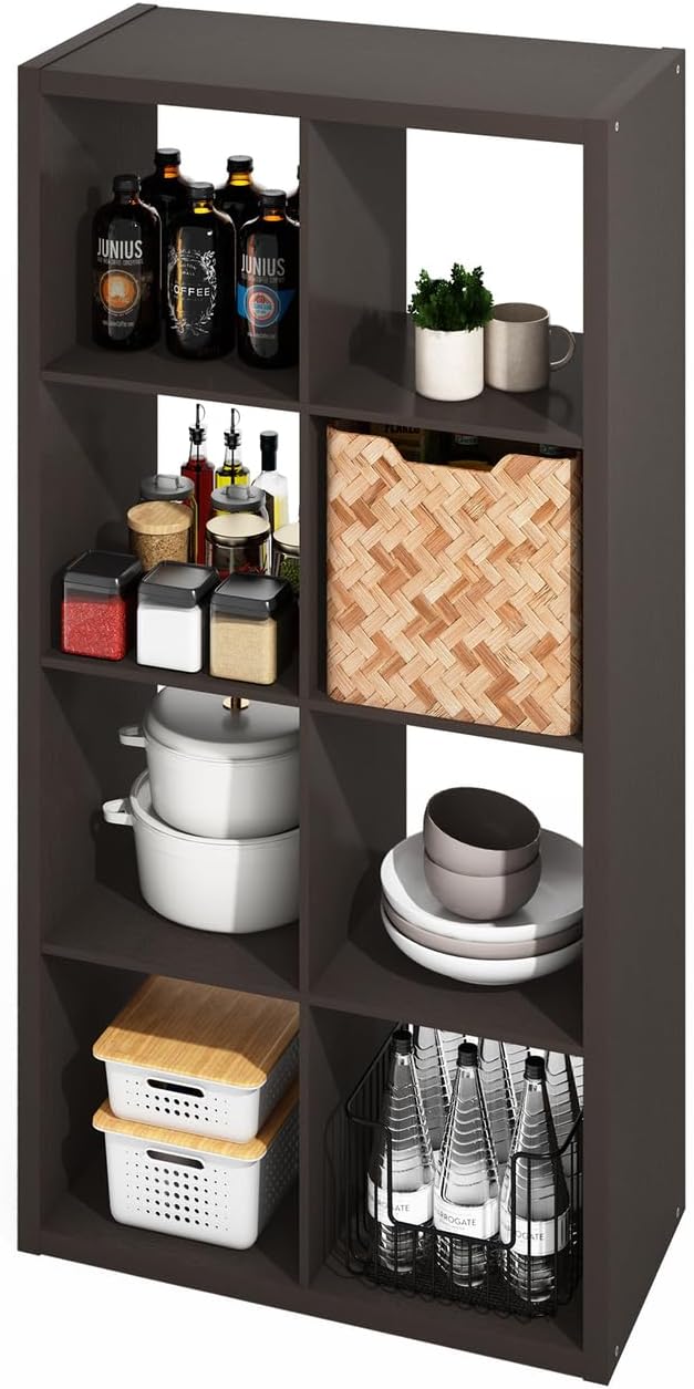 5-Cube Reversible Closet Shelf Organizer, White, Storage for Bedroom or Closet