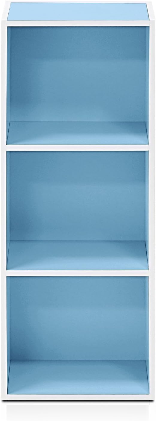 5-Cube Bookshelf, White, Reversible Bookcase for Living Room, Bedroom, Home Office