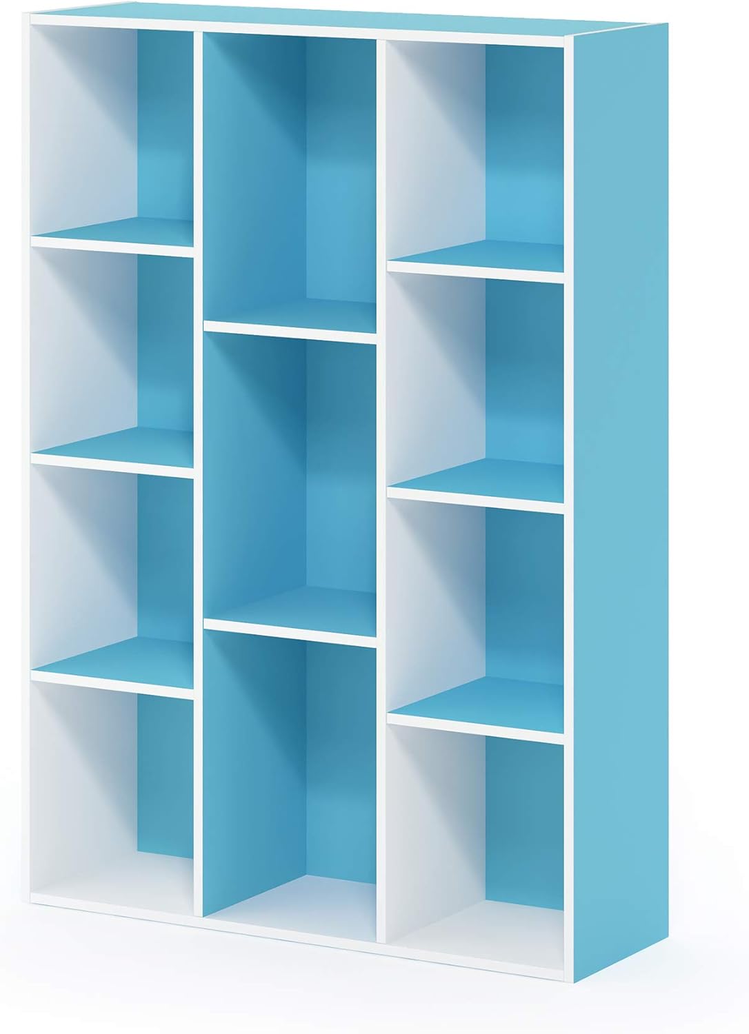 5-Cube Bookshelf, White, Reversible Bookcase for Living Room, Bedroom, Home Office