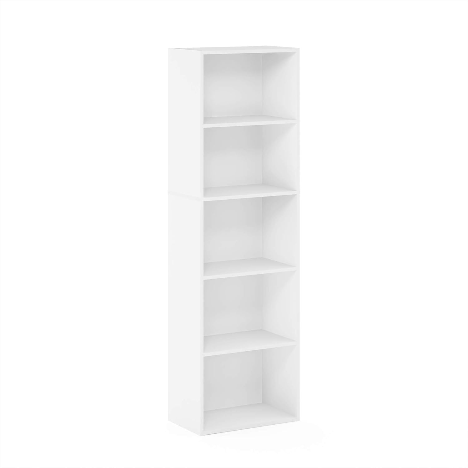 5-Cube Bookshelf, White, Reversible Bookcase for Living Room, Bedroom, Home Office