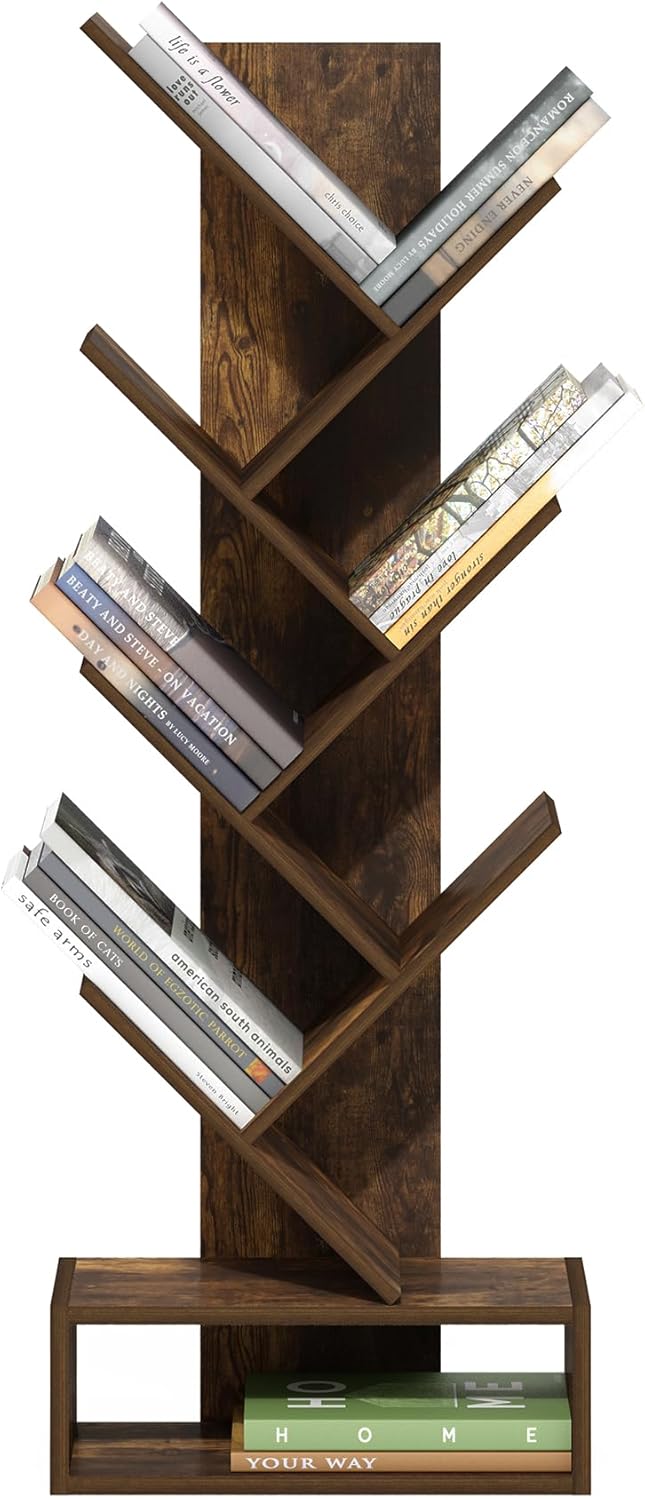 5-Cube Closed Back Bookshelf, Extra Thick Frame, Dark Oak, Storage Organizer