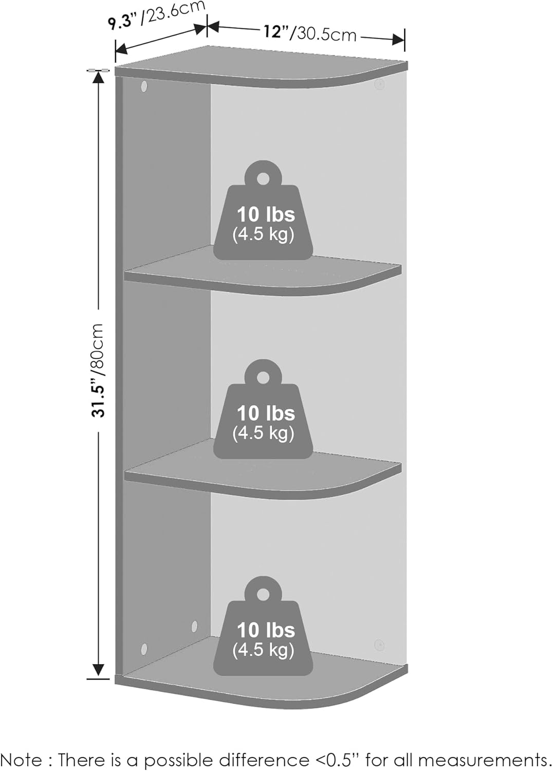 5-Cube Reversible Closet Shelf Organizer, White, Storage for Bedroom or Closet