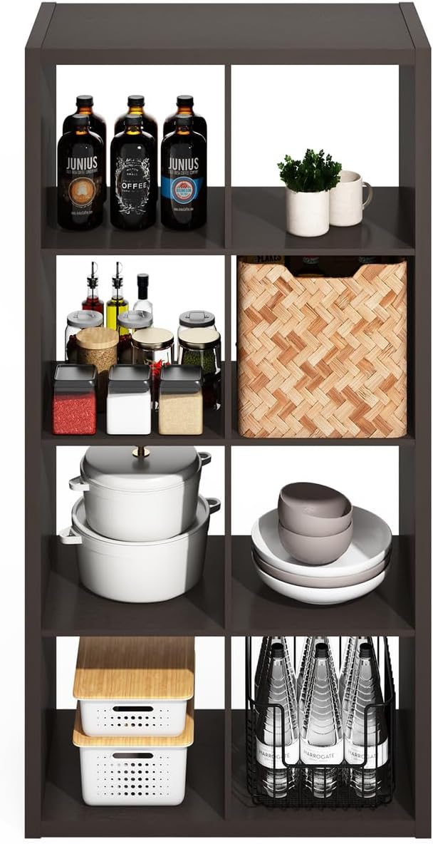 5-Cube Reversible Closet Shelf Organizer, White, Storage for Bedroom or Closet