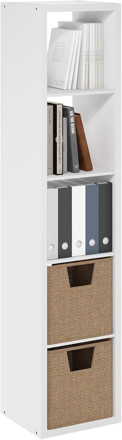 4-Cube Open Back Storage Organizer, White, Multi-Purpose Shelf