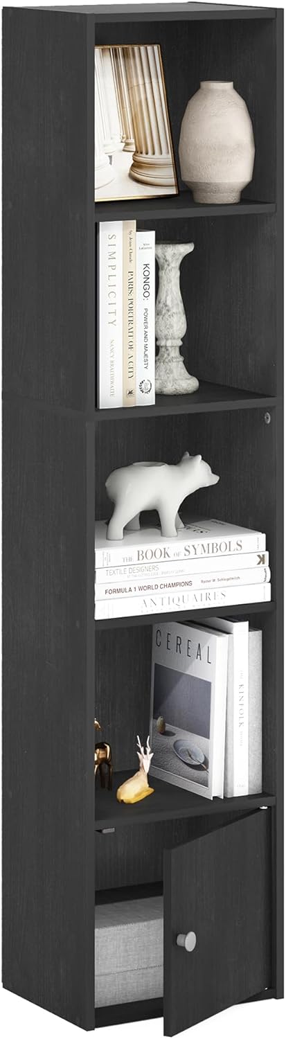 5-Cube Bookshelf, White, Reversible Bookcase for Living Room, Bedroom, Home Office