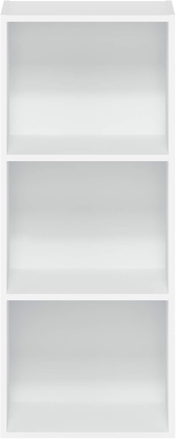 5-Cube Bookshelf, White, Reversible Bookcase for Living Room, Bedroom, Home Office