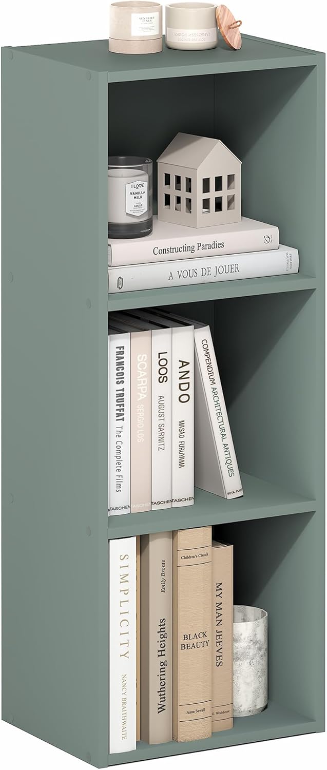 5-Cube Bookshelf, White, Reversible Bookcase for Living Room, Bedroom, Home Office