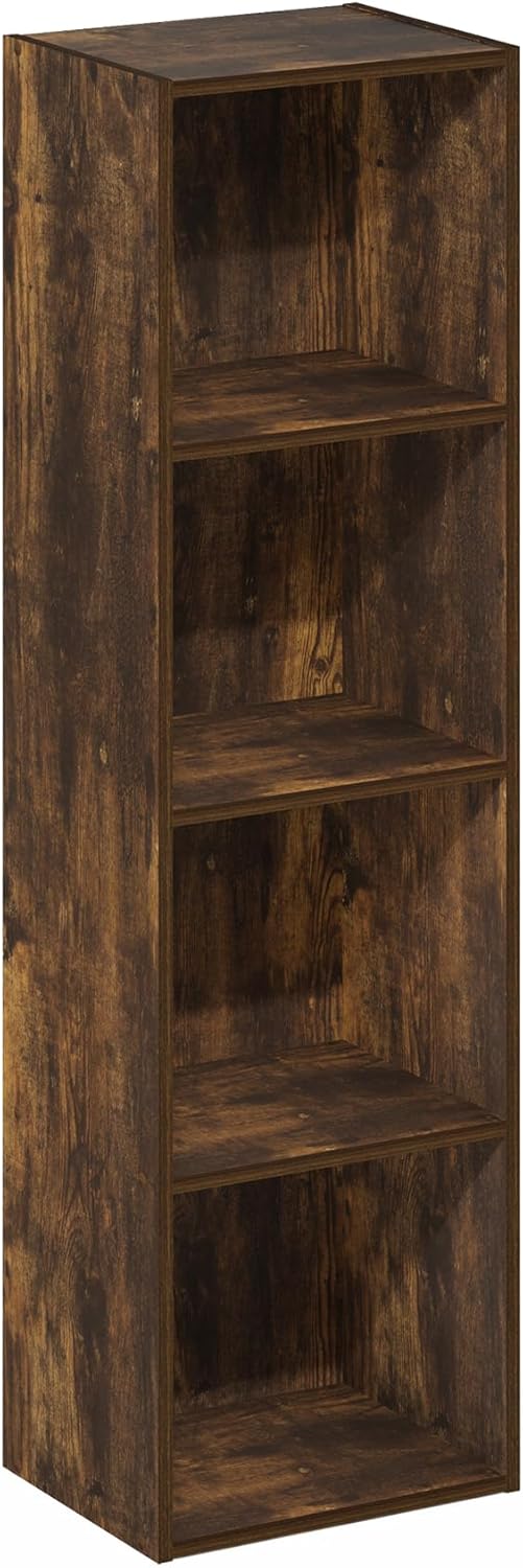 7-Cube Bookshelf, White, Bookcase for Living Room, Bedroom, Home Office