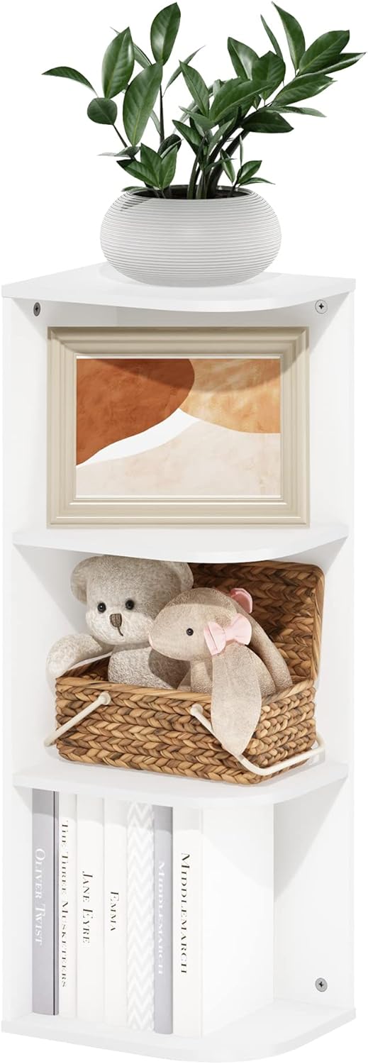 5-Cube Bookshelf, White, Reversible Bookcase for Living Room, Bedroom, Home Office