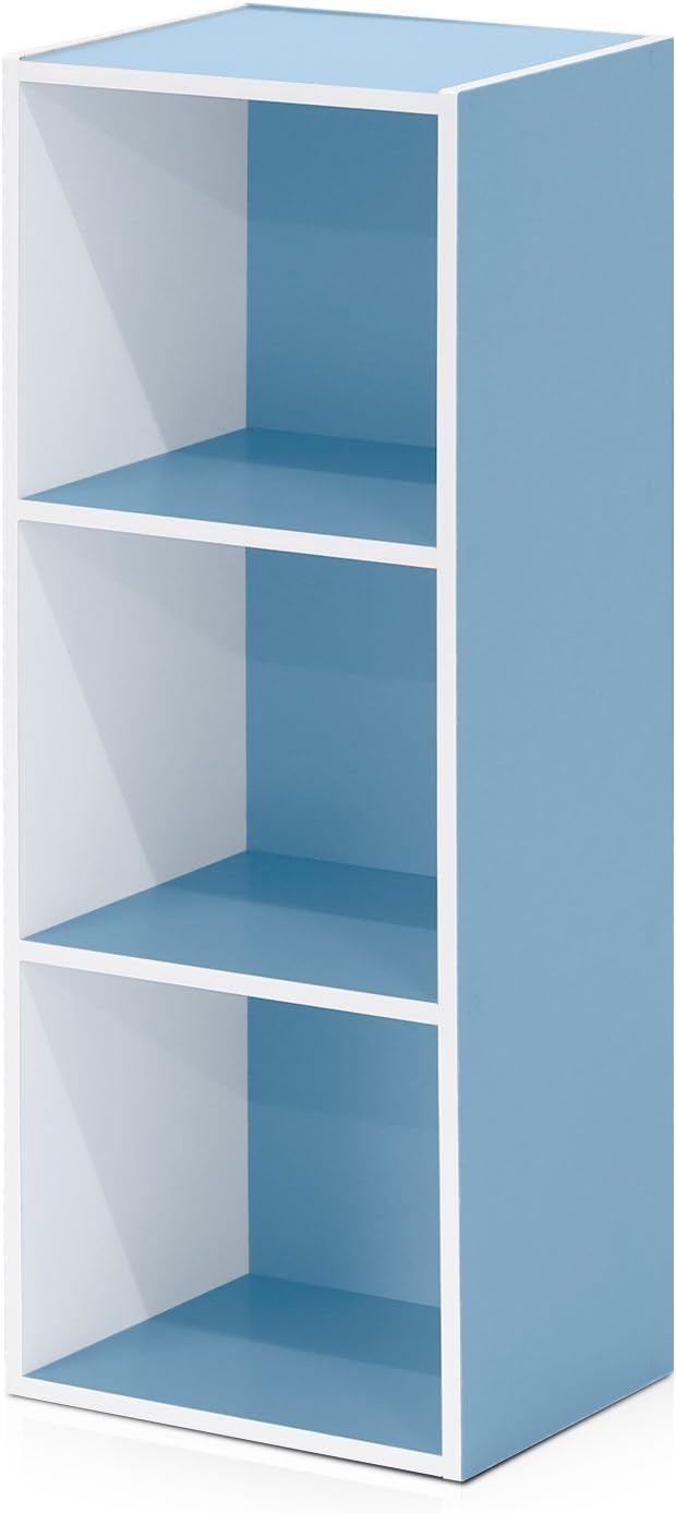 5-Cube Bookshelf, White, Reversible Bookcase for Living Room, Bedroom, Home Office