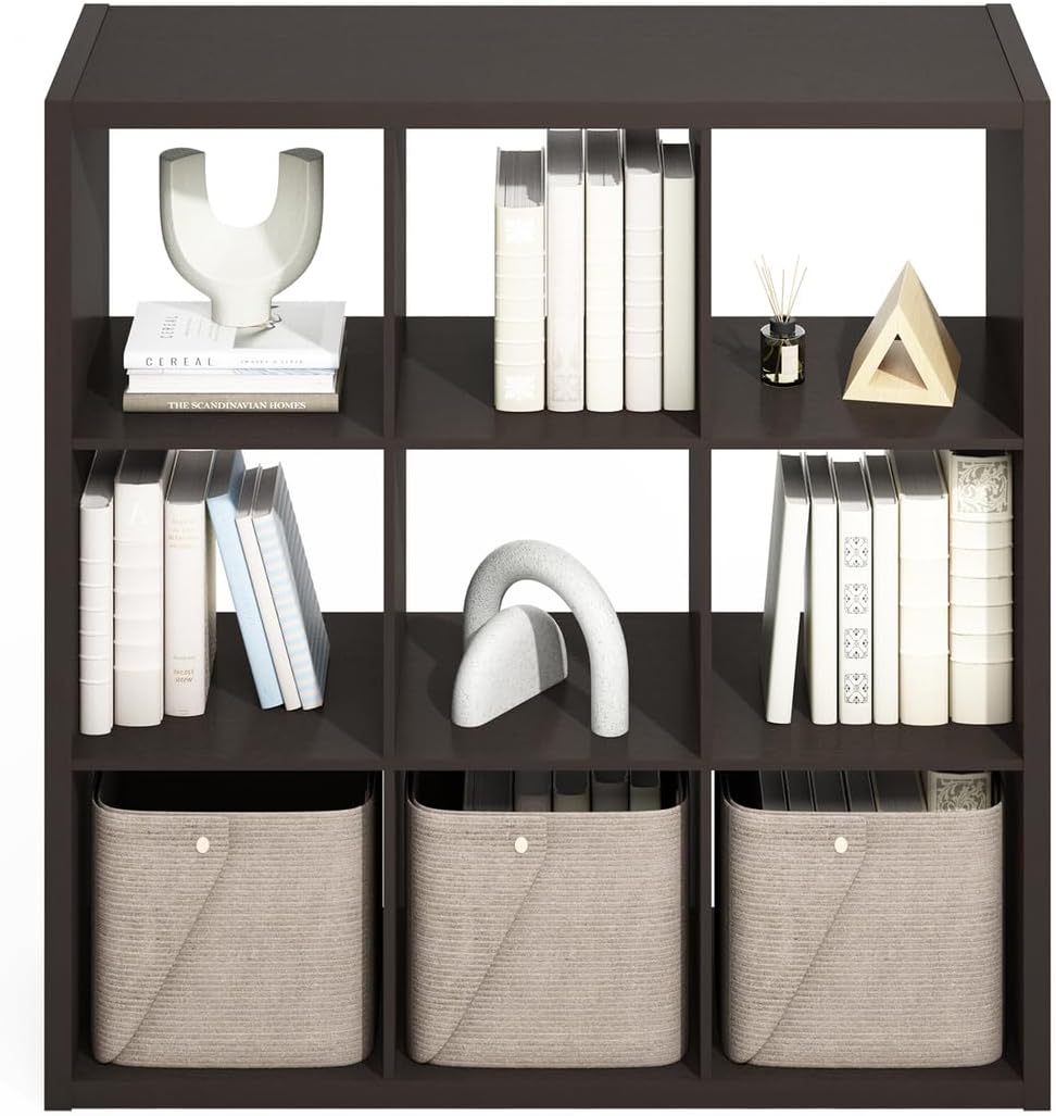 16-Cube Open Storage Shelf, Extra Thick Frame, White, Display & Organization