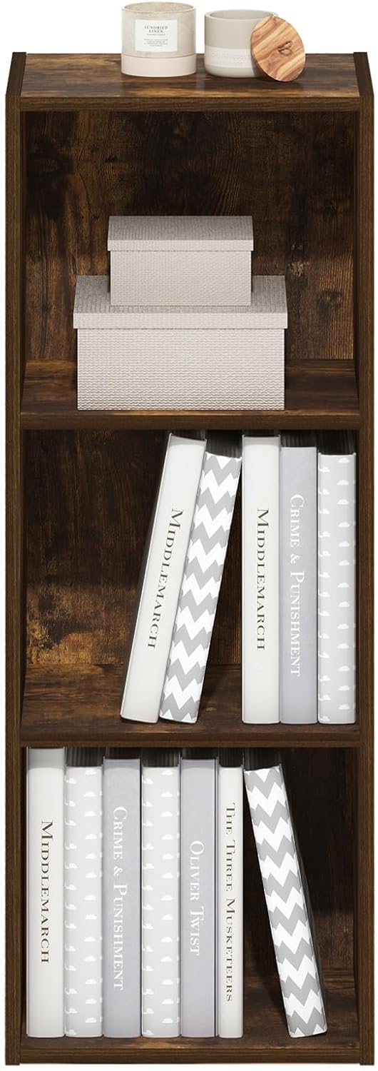 7-Cube Bookshelf, White, Bookcase for Living Room, Bedroom, Home Office