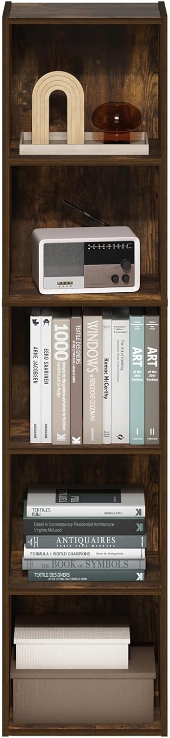 7-Cube Bookshelf, White, Bookcase for Living Room, Bedroom, Home Office