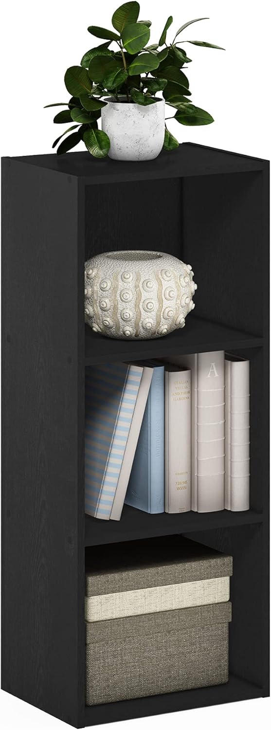 5-Cube Bookshelf, White, Reversible Bookcase for Living Room, Bedroom, Home Office