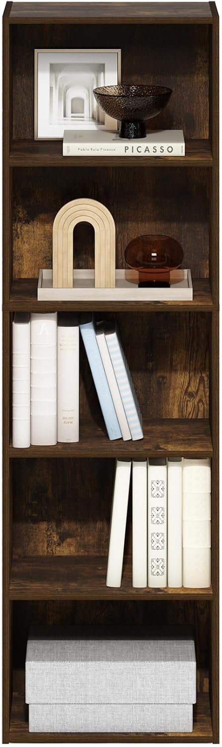 7-Cube Bookshelf, White, Bookcase for Living Room, Bedroom, Home Office