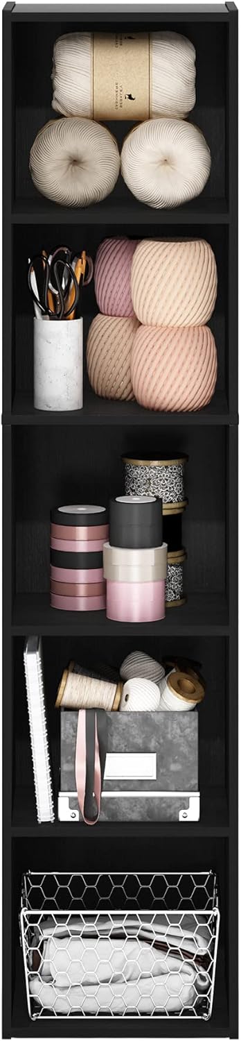 7-Cube Bookshelf, White, Bookcase for Living Room, Bedroom, Home Office