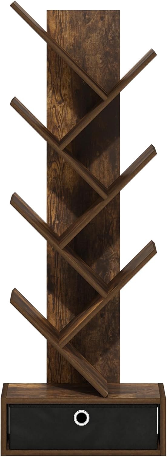 5-Cube Closed Back Bookshelf, Extra Thick Frame, Dark Oak, Storage Organizer