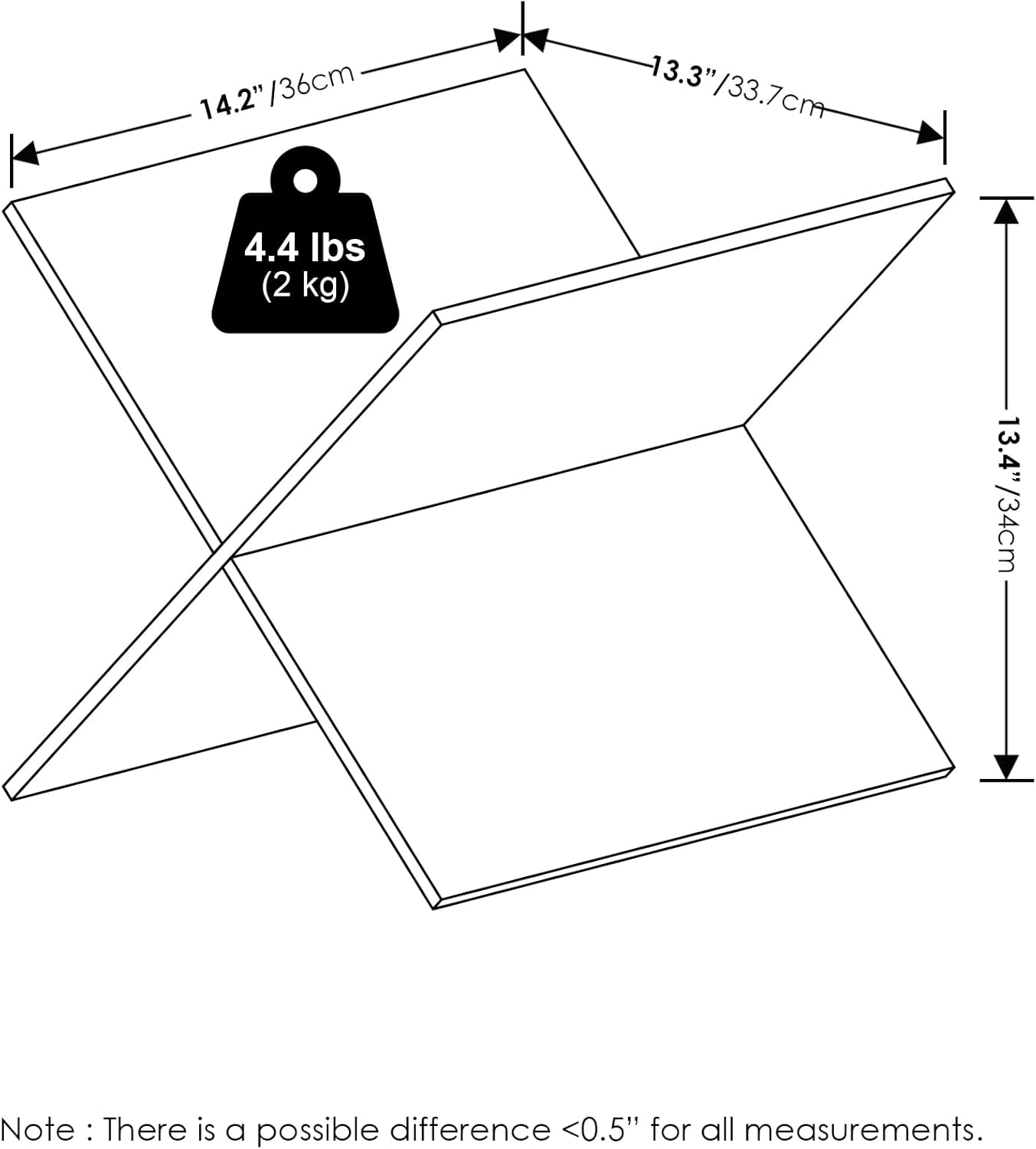H-Shelf Cube Insert, Fits Extra Thick Cubes, White, Modular Storage Solution