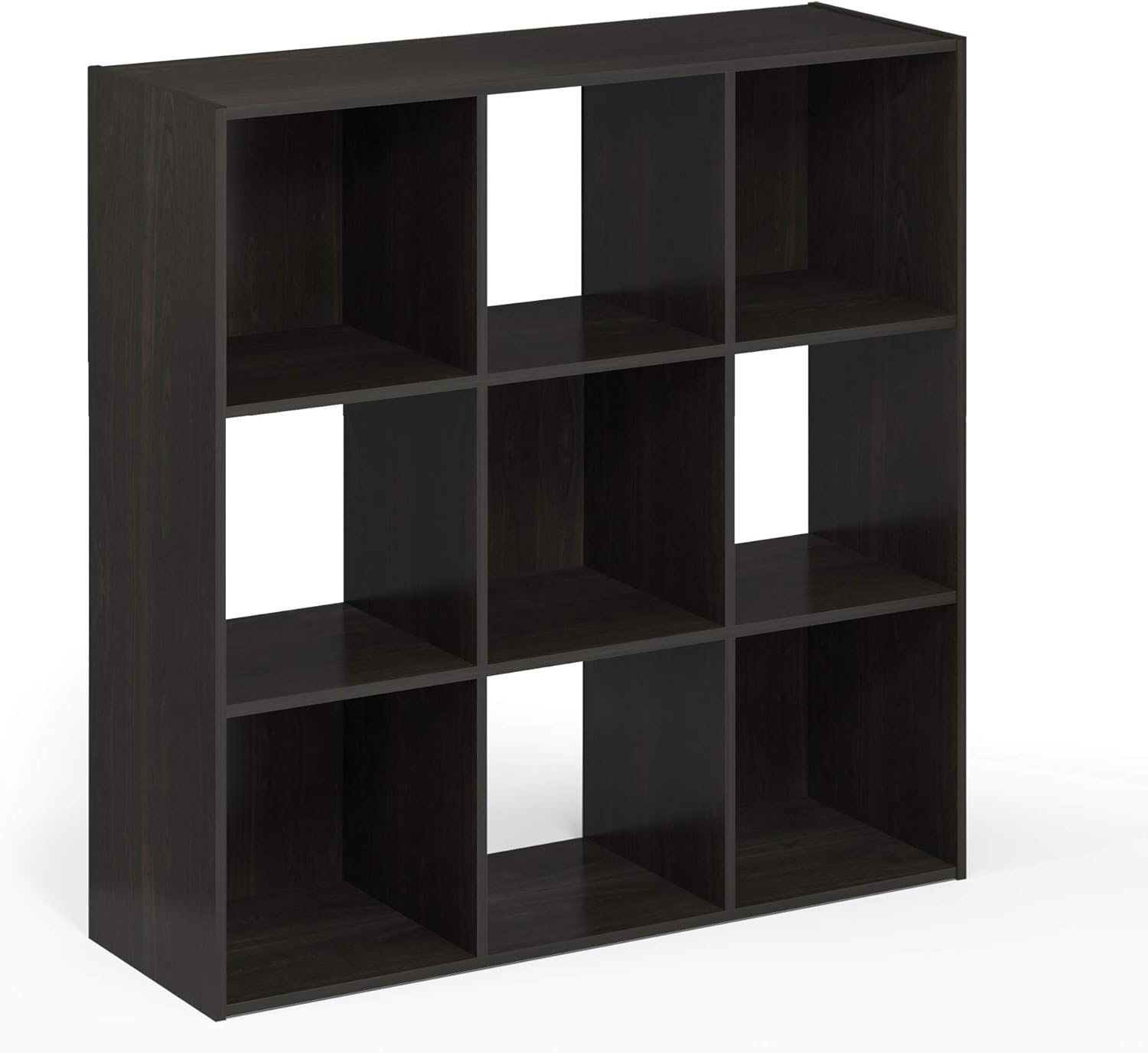 3x2 Cube Storage Bookcase Organizer with Bins, French Oak Grey/Black