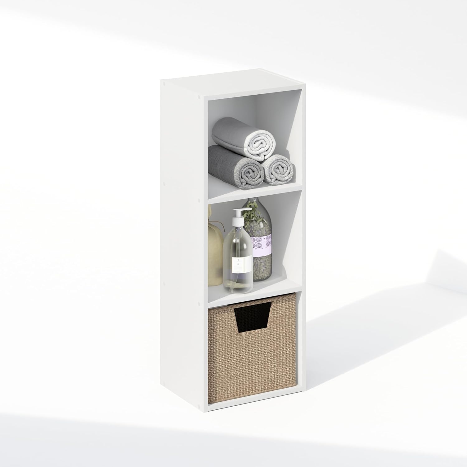 5-Cube Reversible Closet Shelf Organizer, White, Storage for Bedroom or Closet