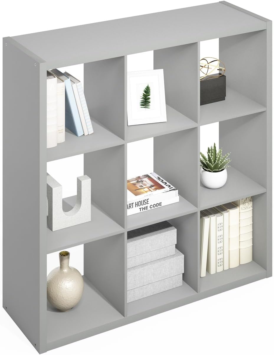 16-Cube Open Storage Shelf, Extra Thick Frame, White, Display & Organization