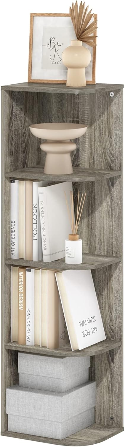 5-Cube Bookshelf, White, Reversible Bookcase for Living Room, Bedroom, Home Office