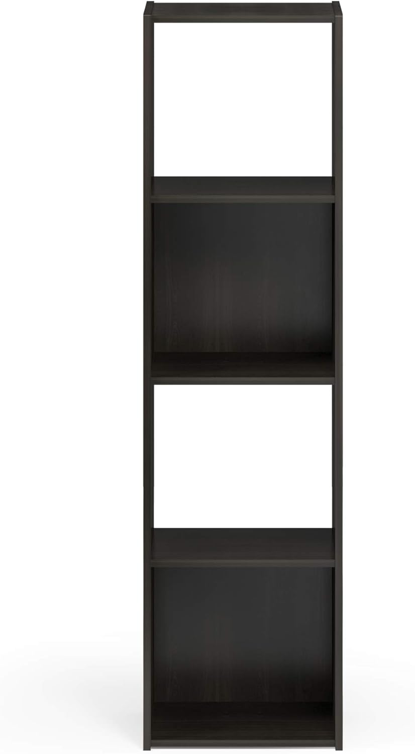 3x2 Cube Storage Bookcase Organizer with Bins, French Oak Grey/Black