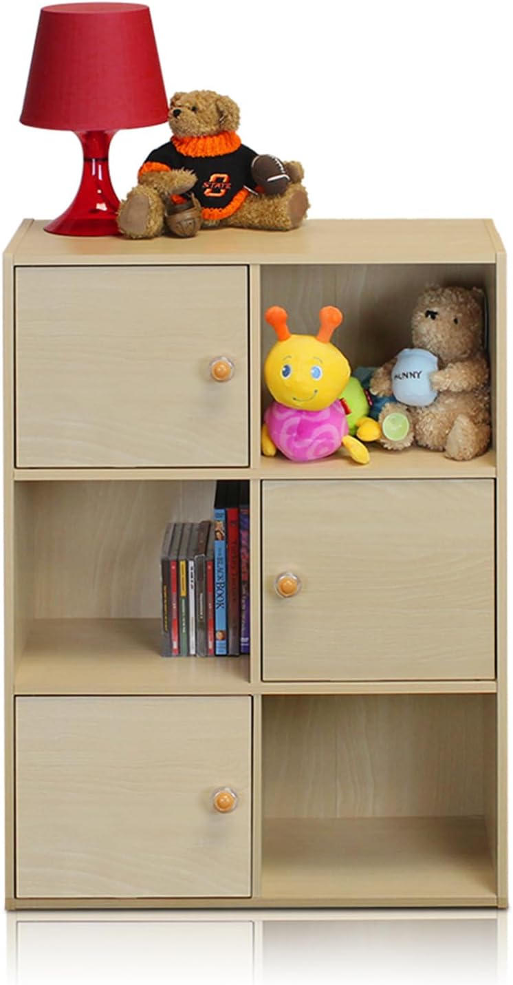 8-Cube Horizontal Bookshelf, White, Cube Storage Organizer for Bedroom & Living Room