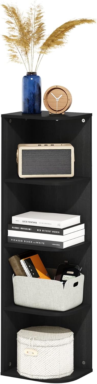 5-Cube Bookshelf, White, Reversible Bookcase for Living Room, Bedroom, Home Office