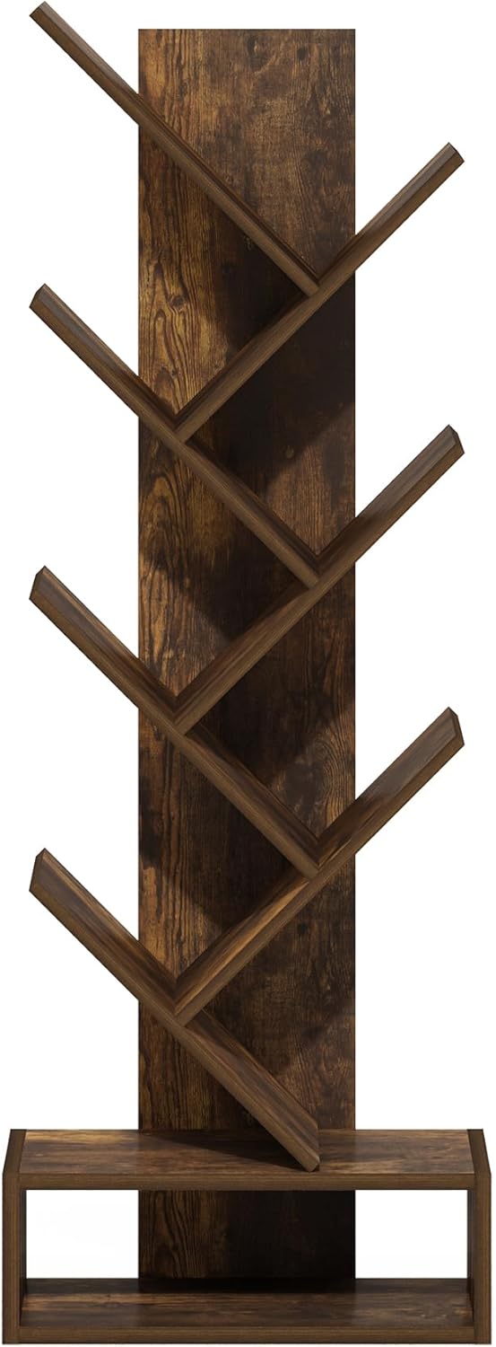 5-Cube Closed Back Bookshelf, Extra Thick Frame, Dark Oak, Storage Organizer