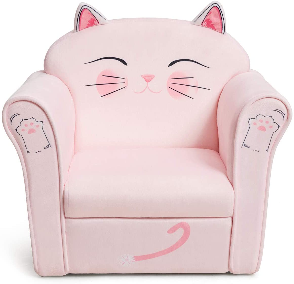 Kids Armrest Sofa with Pattern, Sturdy Wood Frame, Toddler Chair for Boys & Girls