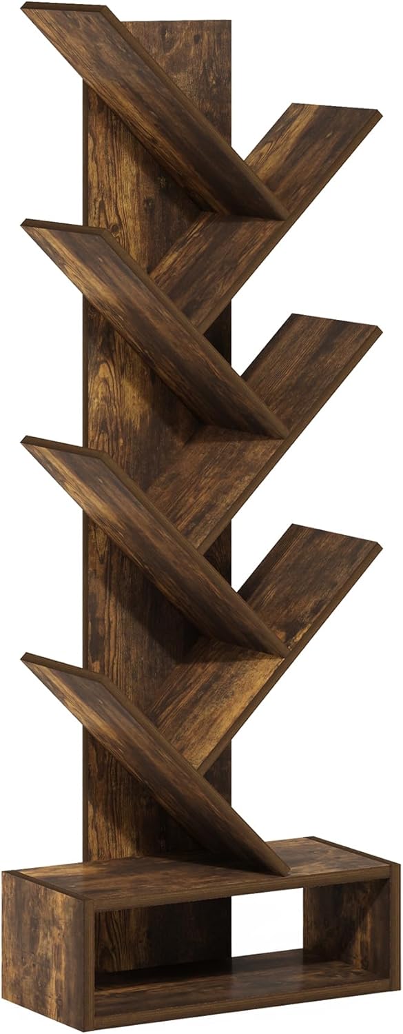 5-Cube Closed Back Bookshelf, Extra Thick Frame, Dark Oak, Storage Organizer