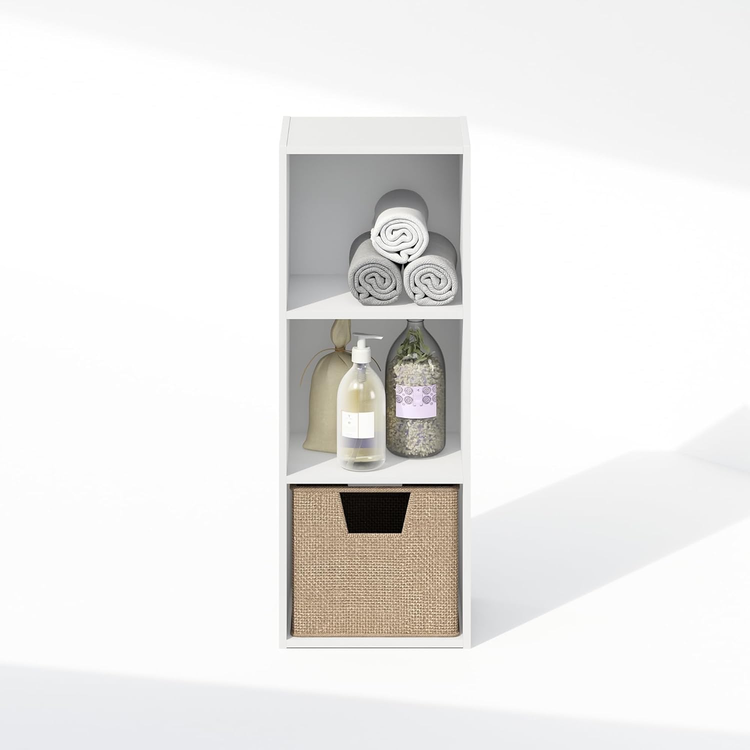 5-Cube Reversible Closet Shelf Organizer, White, Storage for Bedroom or Closet