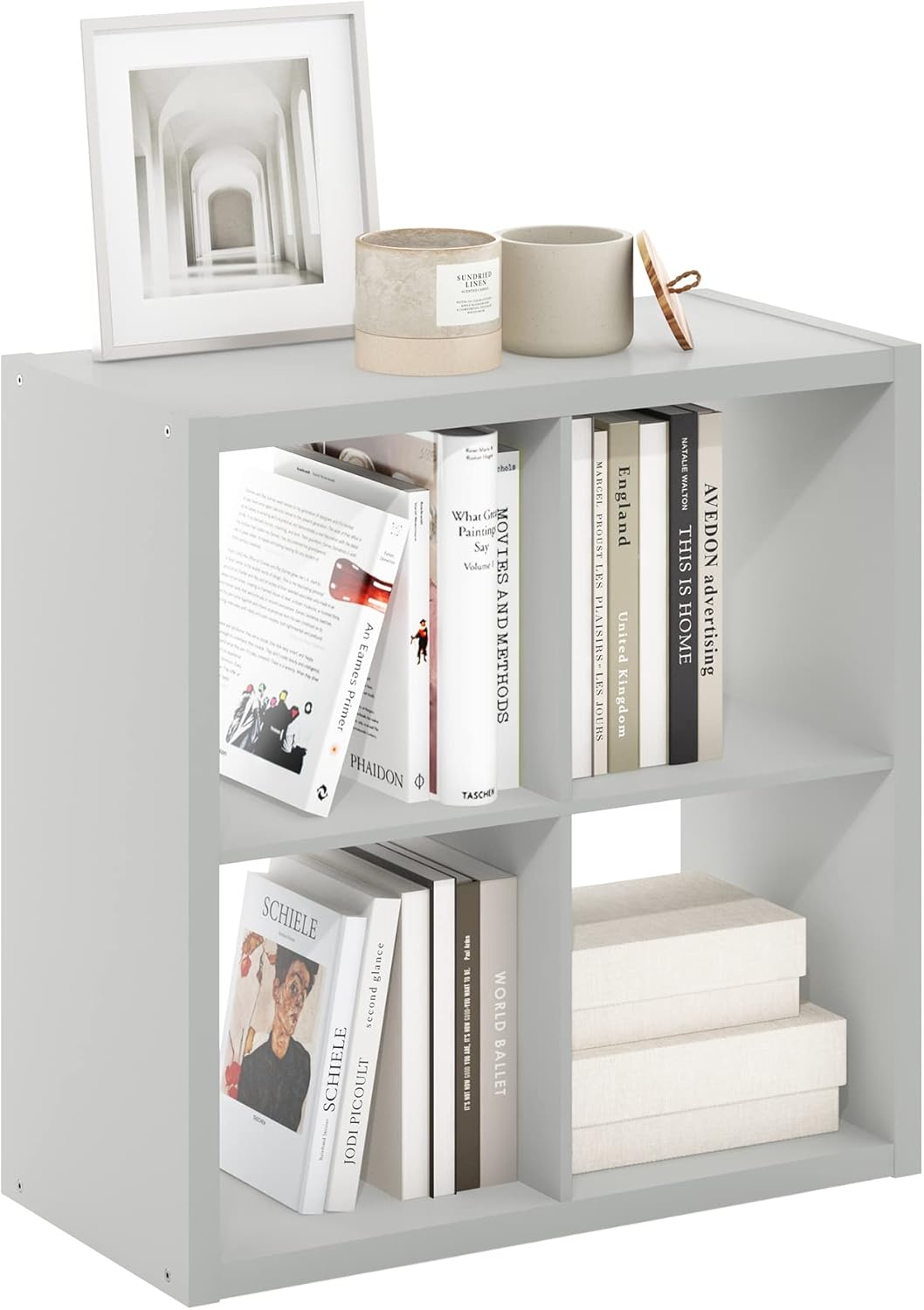 4-Cube Open Back Storage Organizer, White, Multi-Purpose Shelf