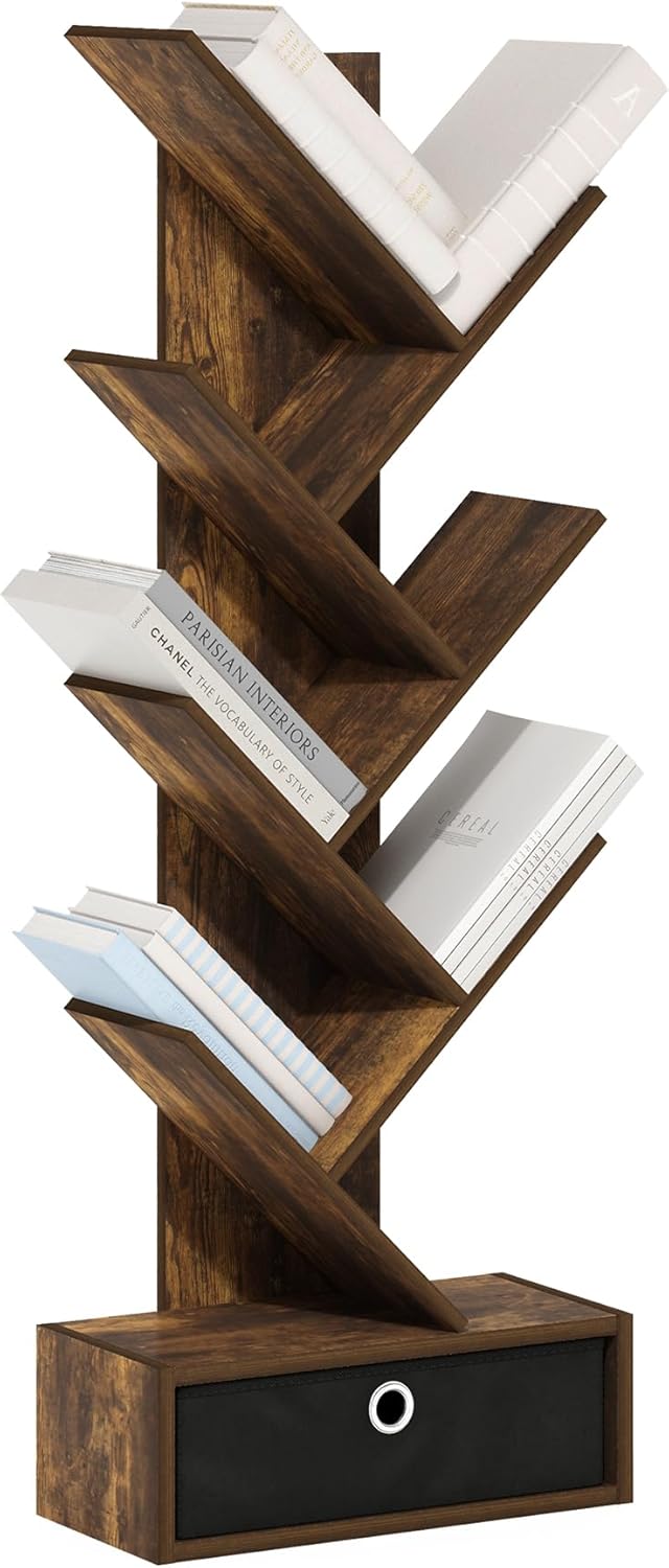 5-Cube Closed Back Bookshelf, Extra Thick Frame, Dark Oak, Storage Organizer