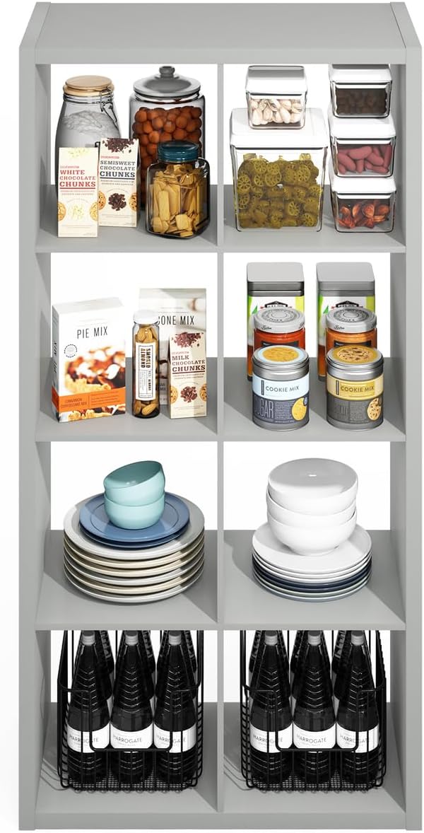 5-Cube Reversible Closet Shelf Organizer, White, Storage for Bedroom or Closet