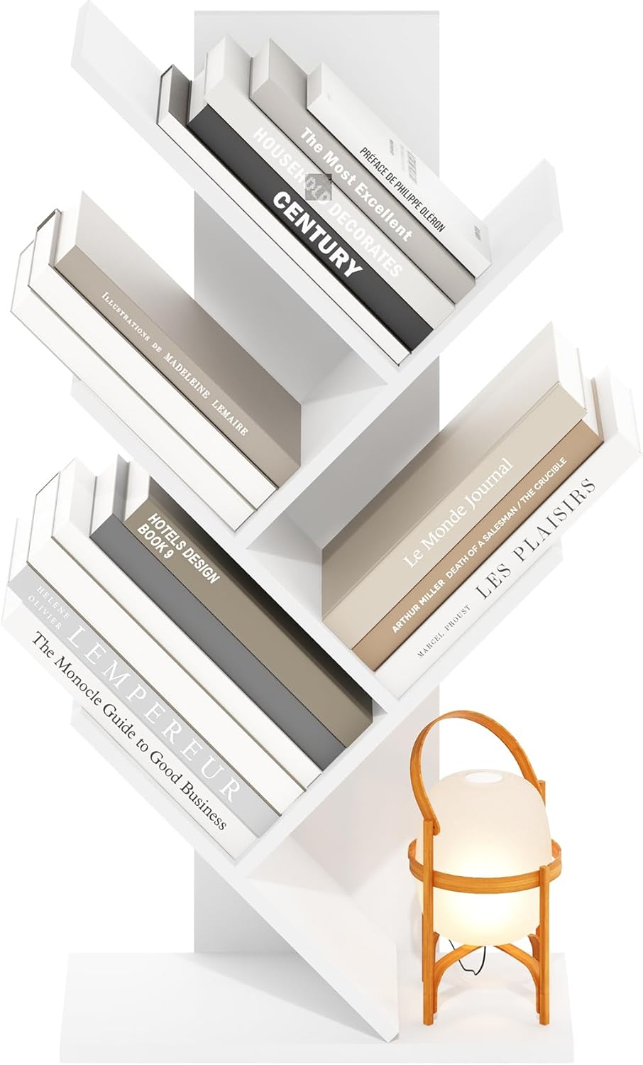 5-Cube Bookshelf, White, Reversible Bookcase for Living Room, Bedroom, Home Office