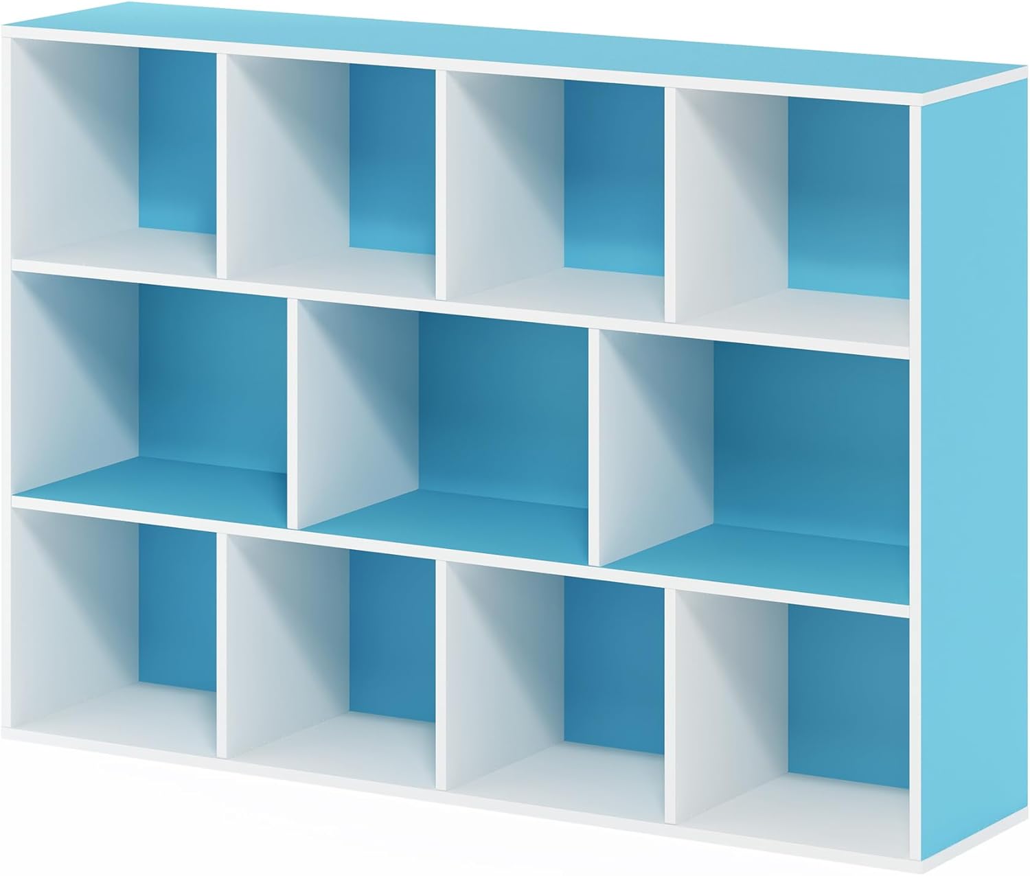 5-Cube Bookshelf, White, Reversible Bookcase for Living Room, Bedroom, Home Office
