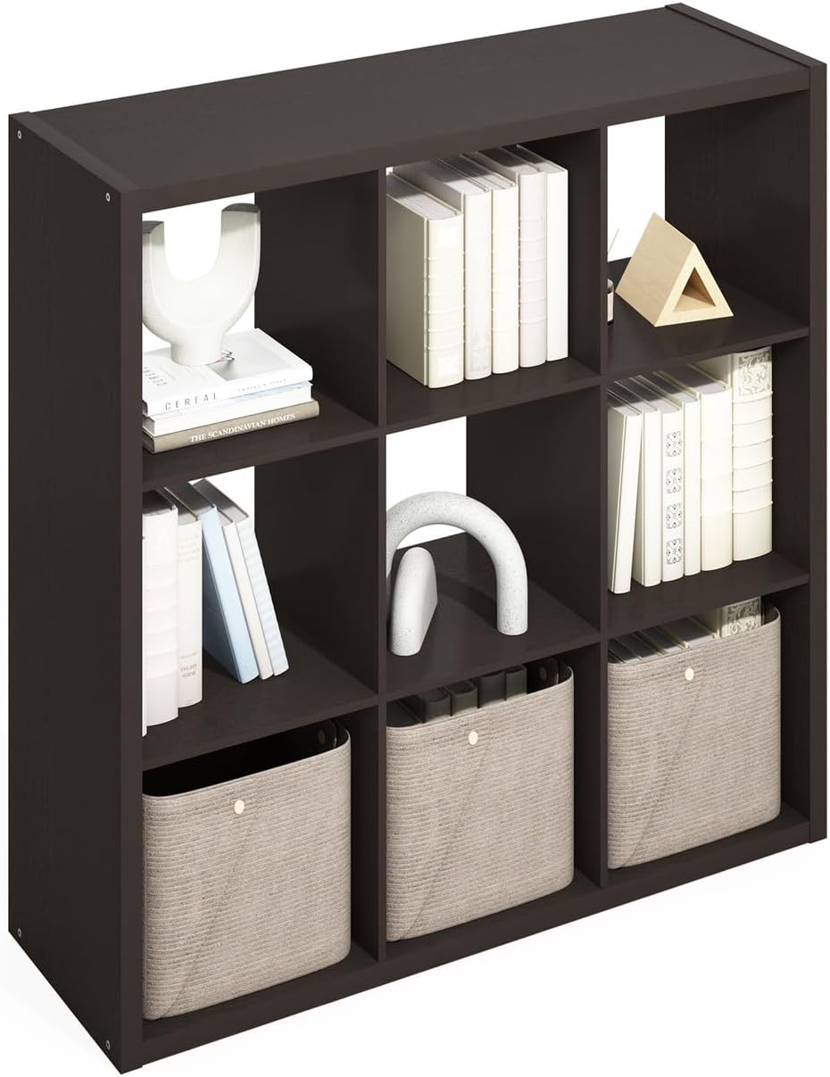 16-Cube Open Storage Shelf, Extra Thick Frame, White, Display & Organization