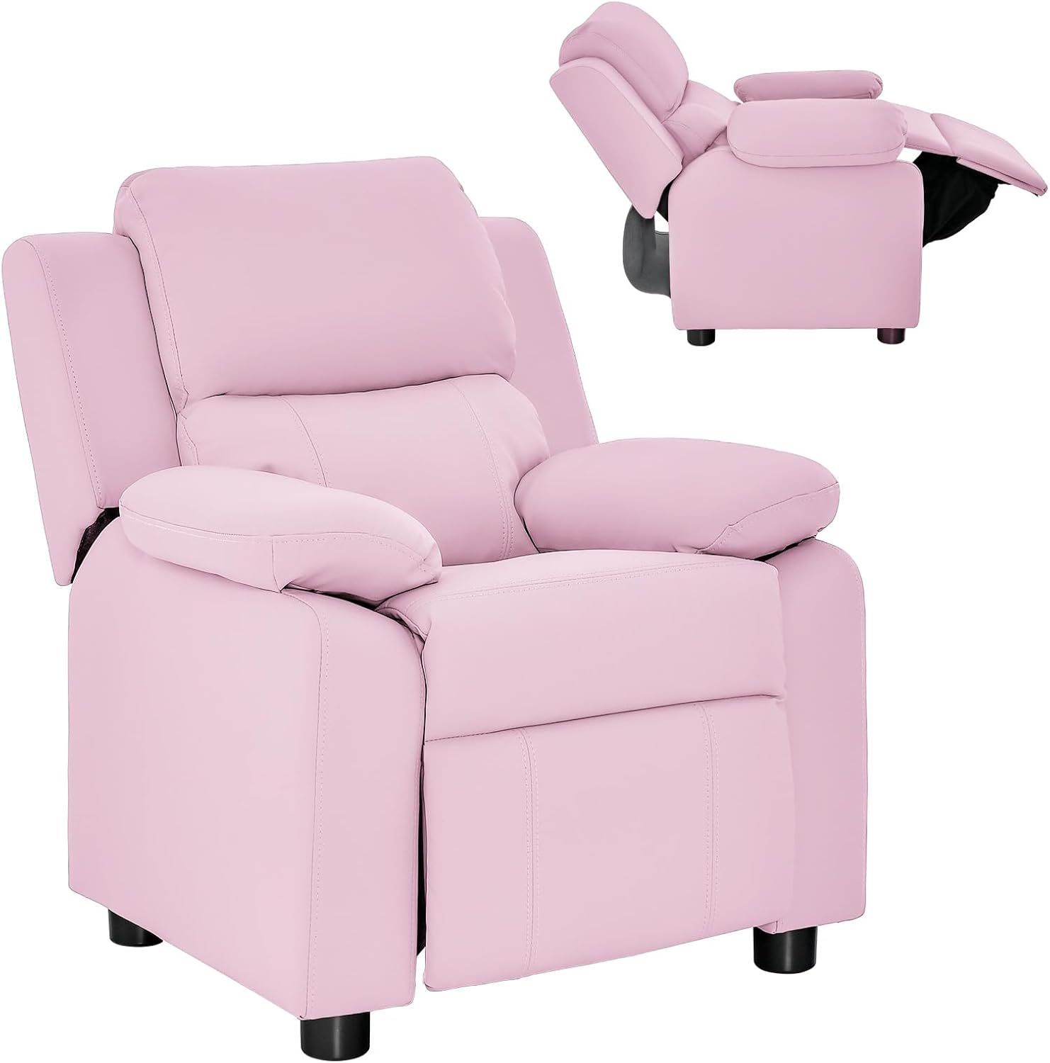 Kids Leather Recliner, Ergonomic Lounge Chair, Adjustable Sofa